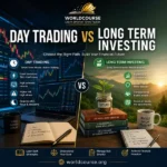 Day Trading vs Long Term Investing ebook cover - comparing risk, time, and returns