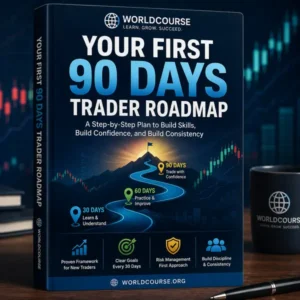 Your First 90 Days Trader Roadmap ebook cover - step-by-step guide for new traders