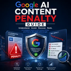 Google AI Content Penalty Guide ebook cover - protecting your site's SEO in the AI search era