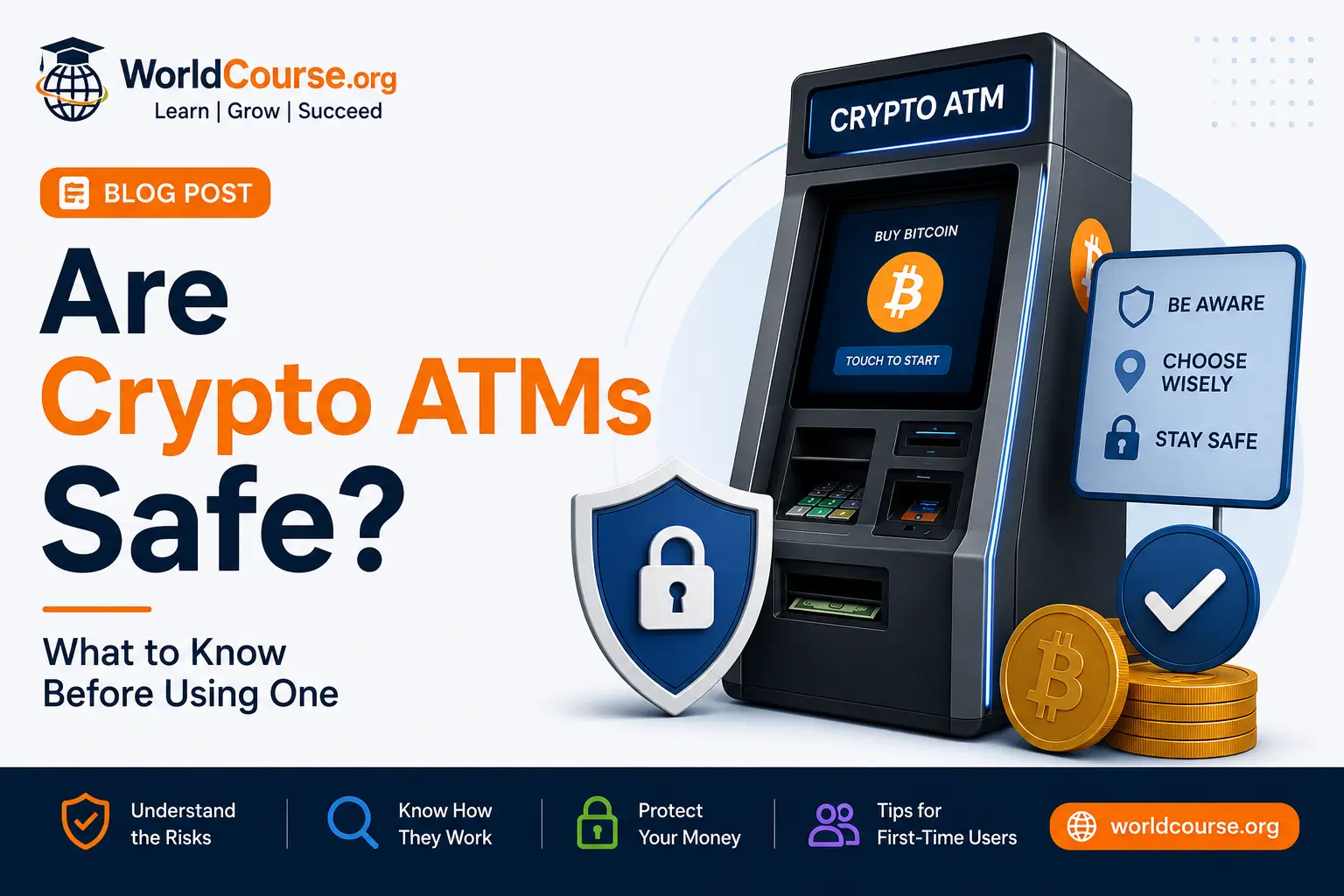 Are Bitcoin ATMs safe - fee comparison and safety checklist infographic